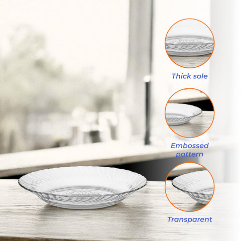 LOTUS GLASS: plato claro de 8,78 pulgadas para ensaladas y pastas.