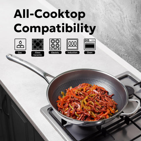 Wok compatible con inducción para todas las cocinas