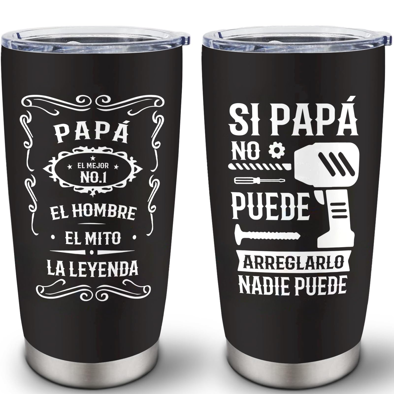 Louasedh papa tumbler 20 onzas con diseño único para papá.
