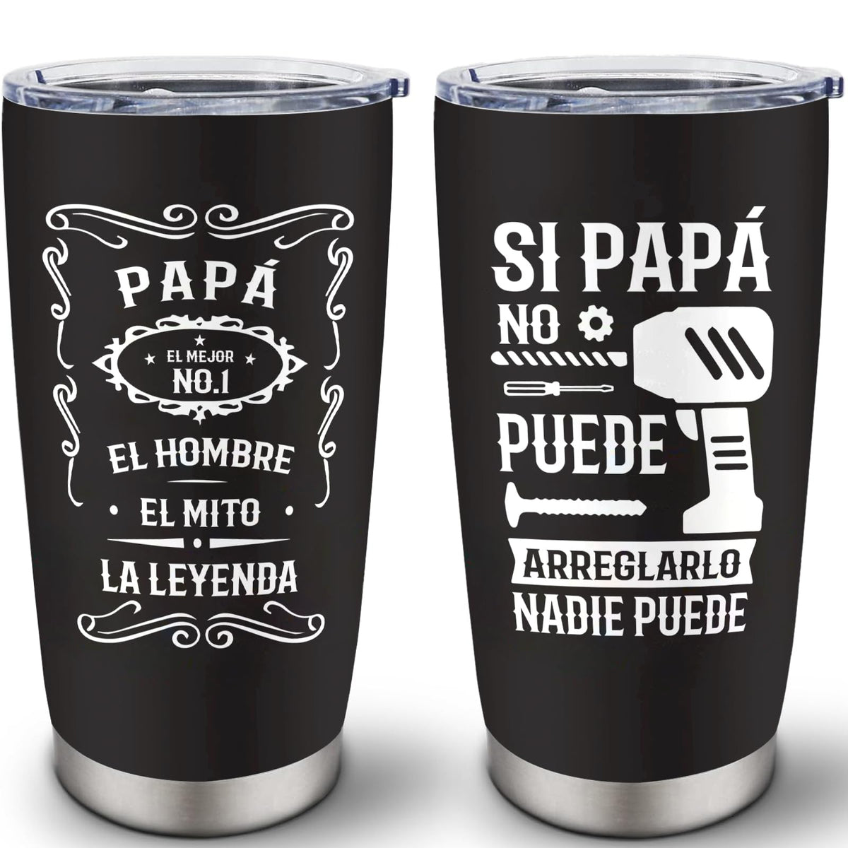 Louasedh papa tumbler 20 onzas con diseño único para papá.