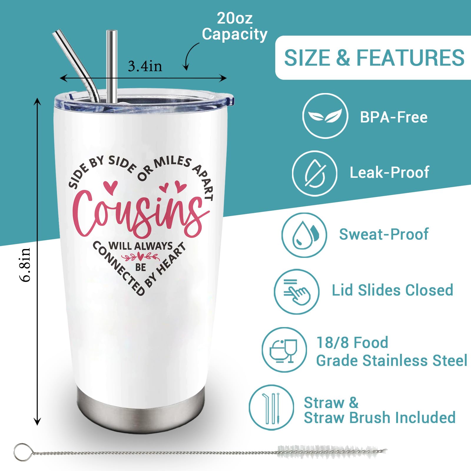 Louasedh vaso termico de doble pared para mantener bebidas