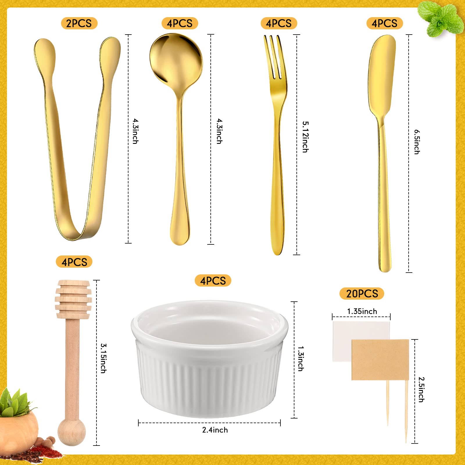 Lounsweer cucharas mini charcutería dorado para porciones y degustación.