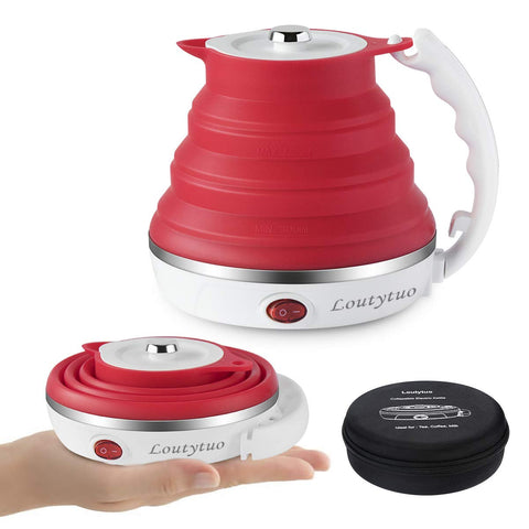 LOUTYTUO Tetera de viaje plegable ultrafina lista para viajar.