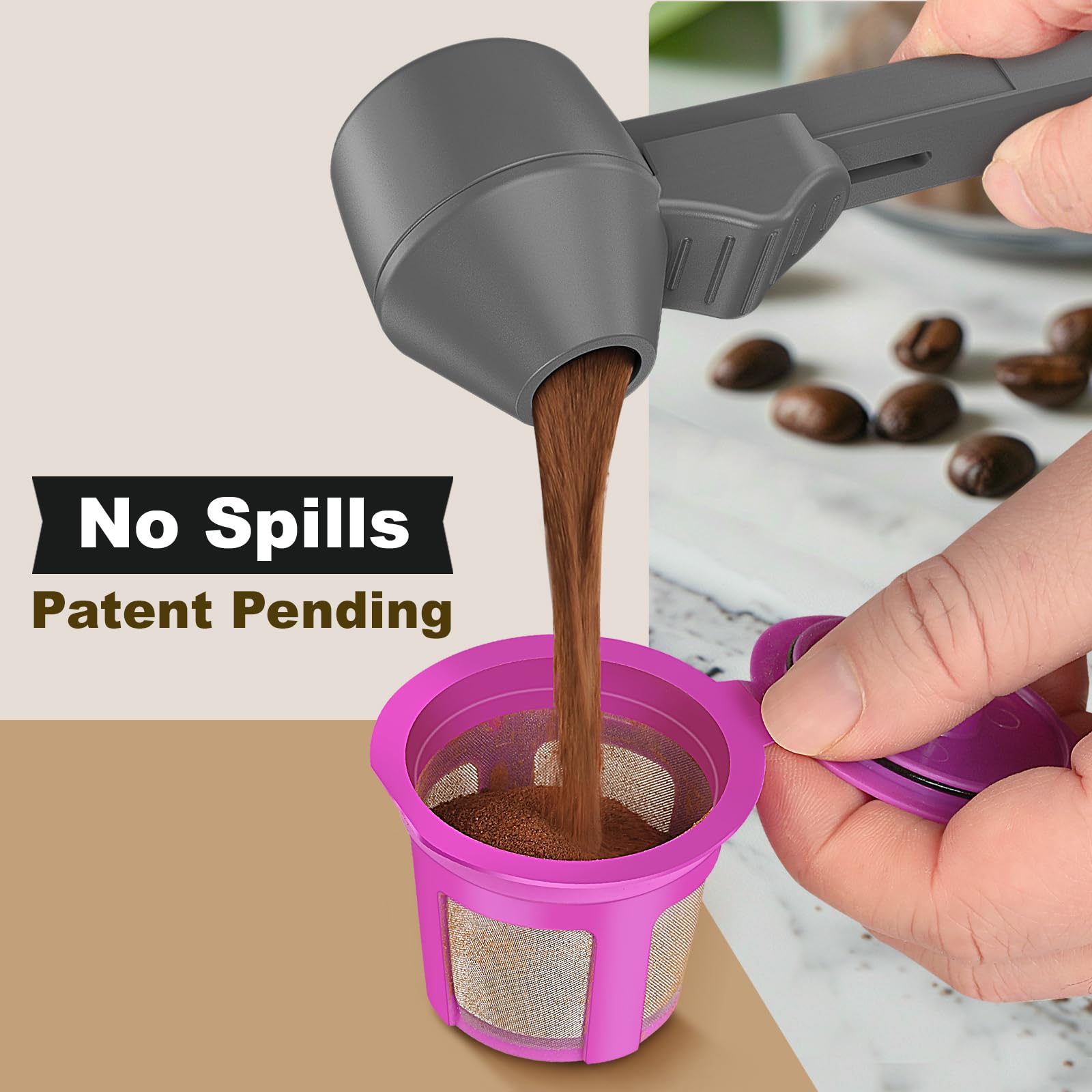 Lov Sprout medidor de café de dos cucharadas para uso rápido.