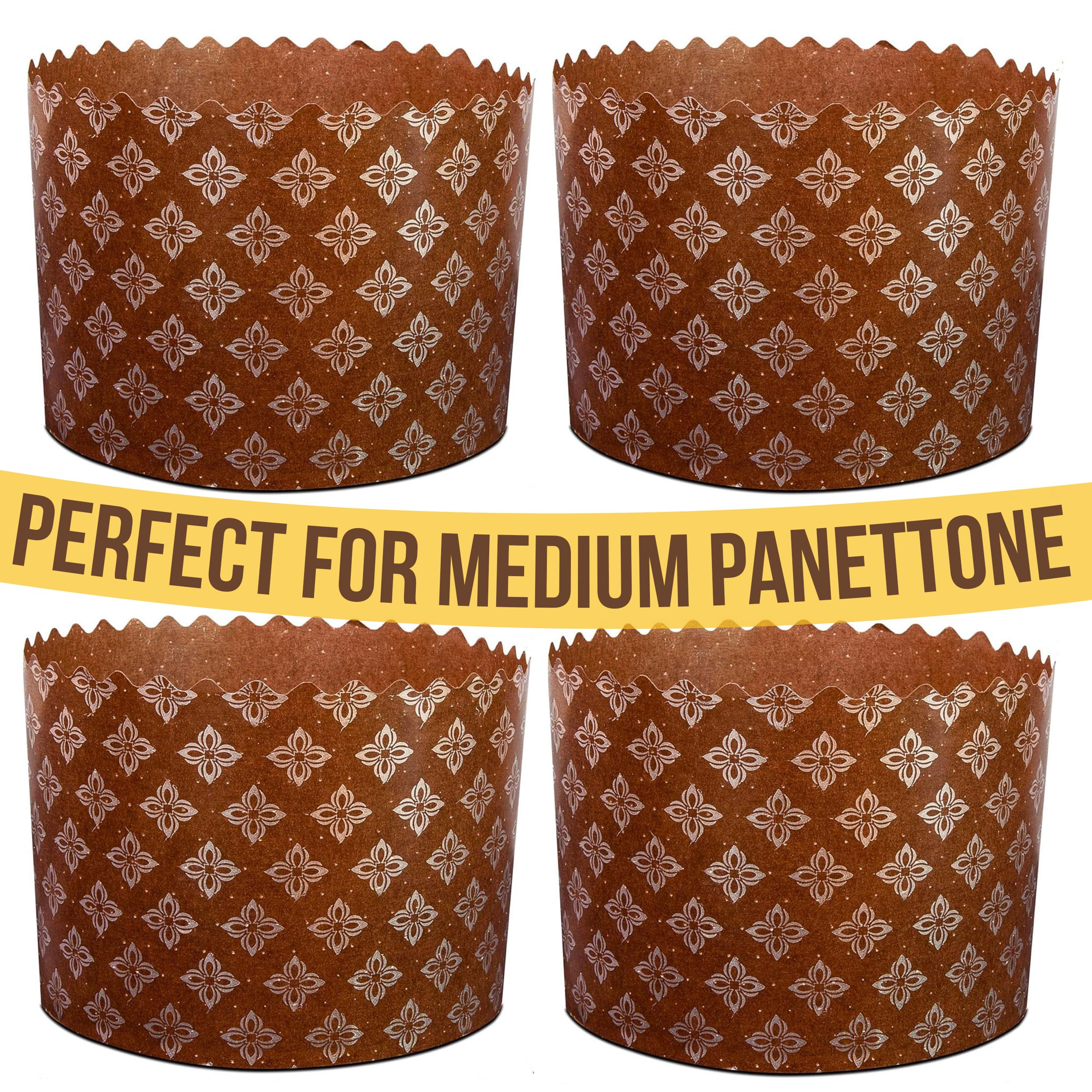 LOVARE panettone de papel con diseño floral para hornear y decorar.