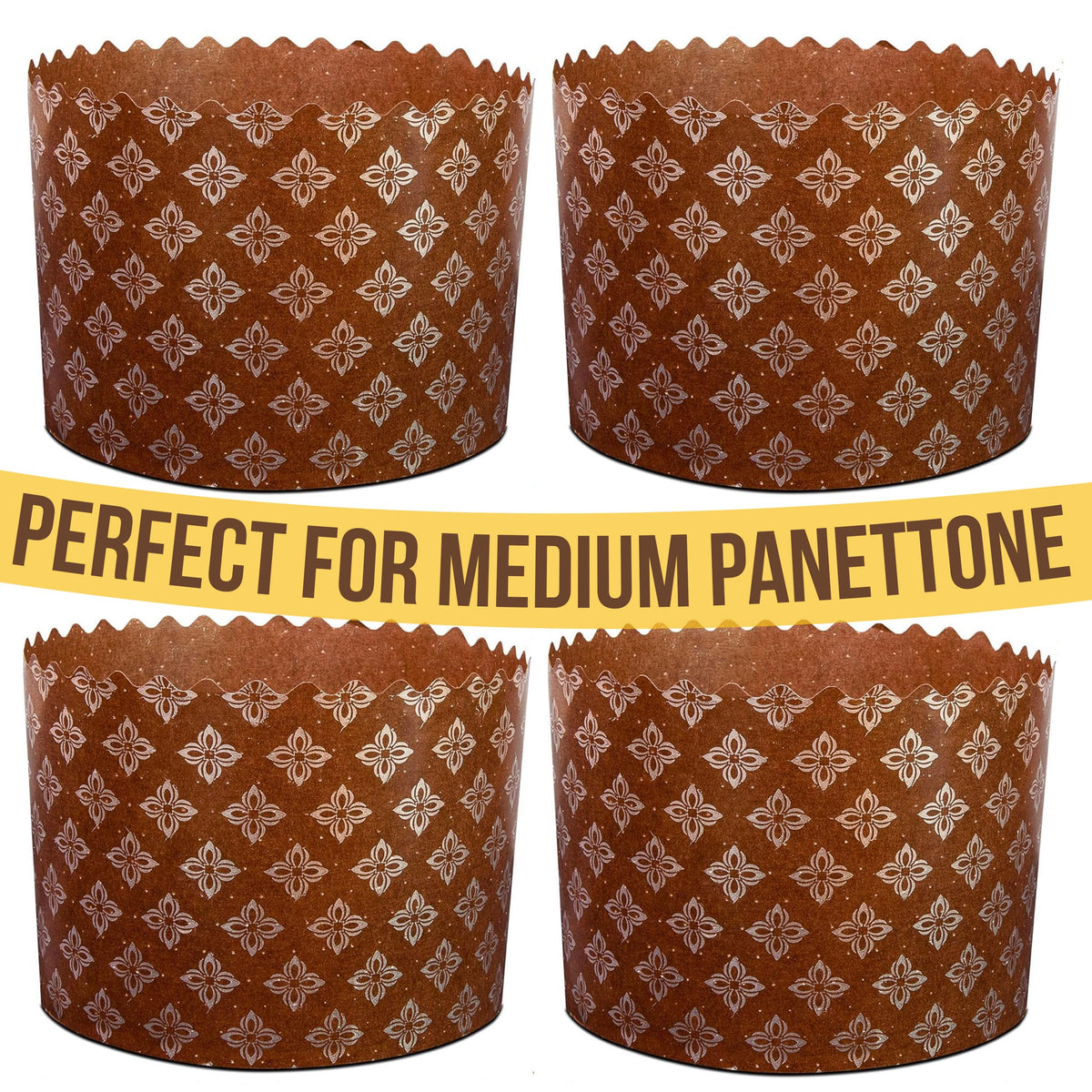 LOVARE panettone de papel con diseño floral para hornear y decorar.