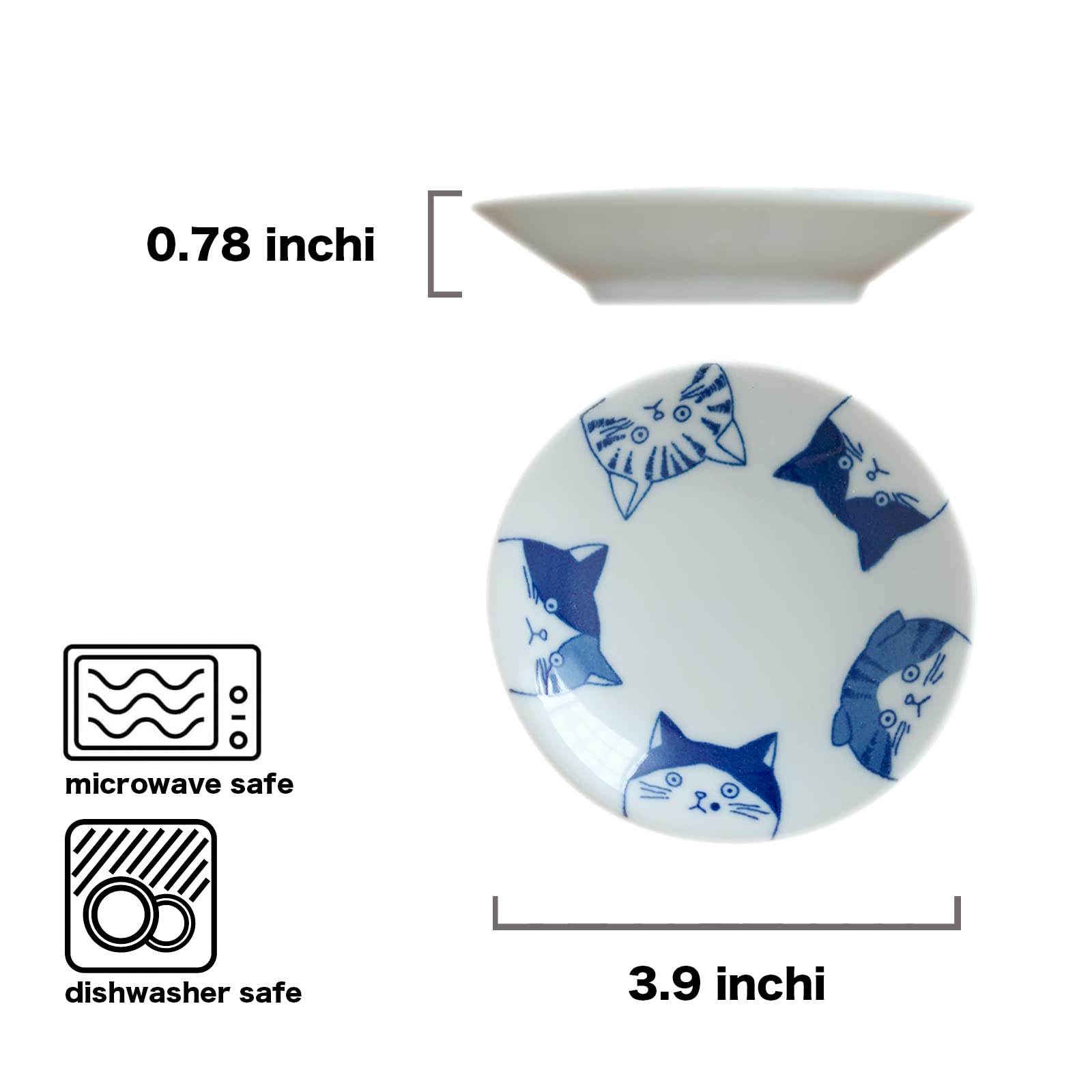 LOVE LOVE JAPAN placas de postres cerámicas con gato para decorar mesa