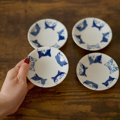 LOVE LOVE JAPAN placas para sushi y dips con diseño felino