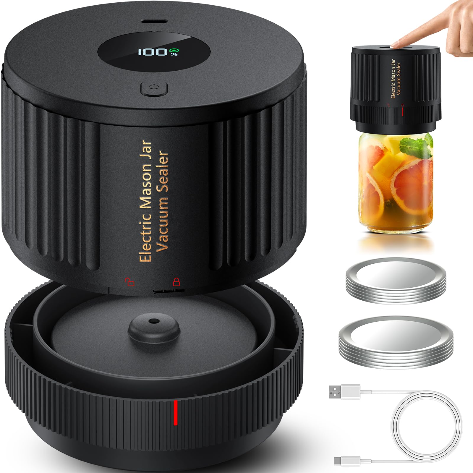 LOVE MOMENT sellador para frascos Mason boca ancha mantiene frescos los alimentos
