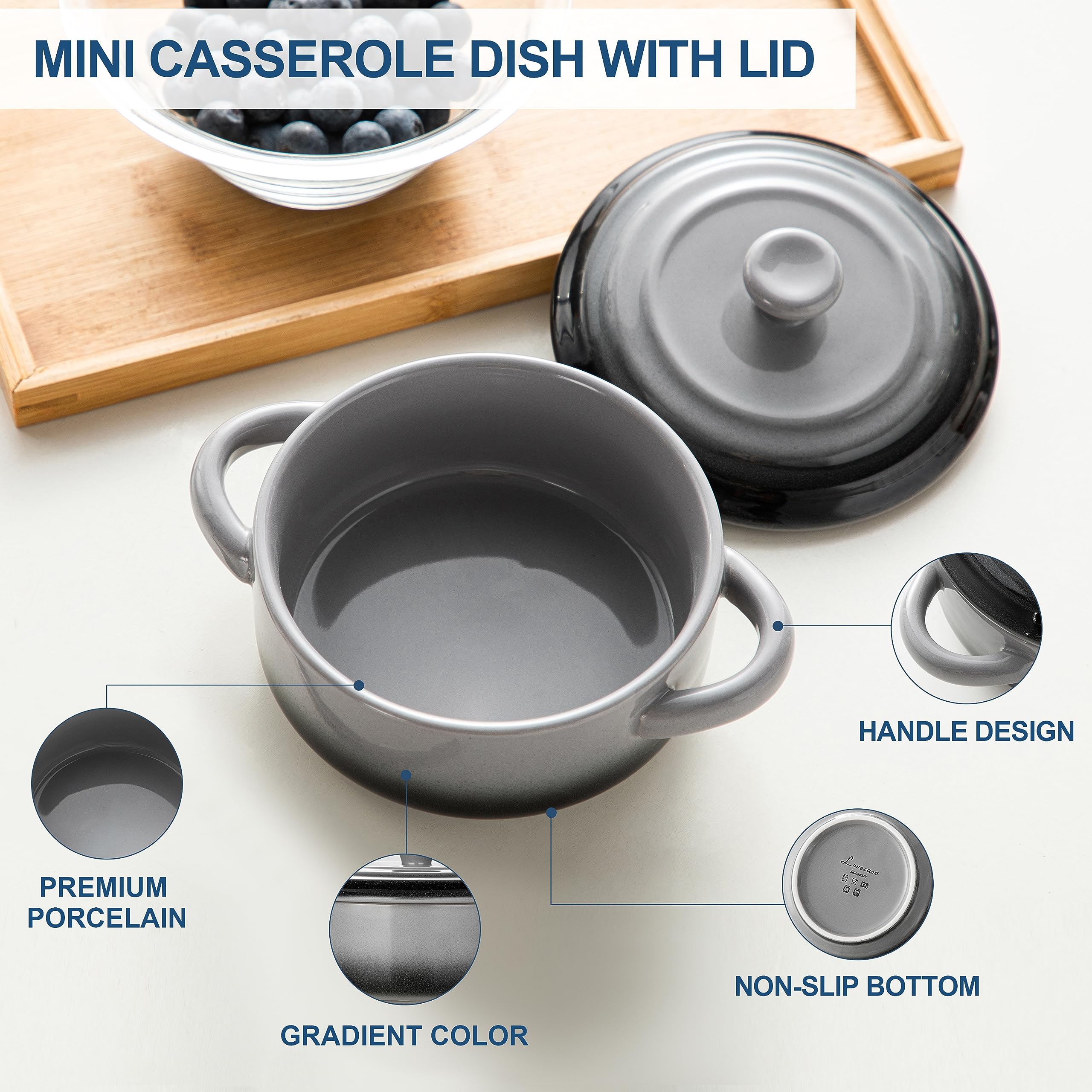 LOVECASA apto para microondas y horno, calentado rápido y uniforme