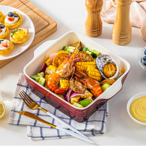 LOVECASA bandeja para gratinados y casseroles, tamaño práctico 8x8.