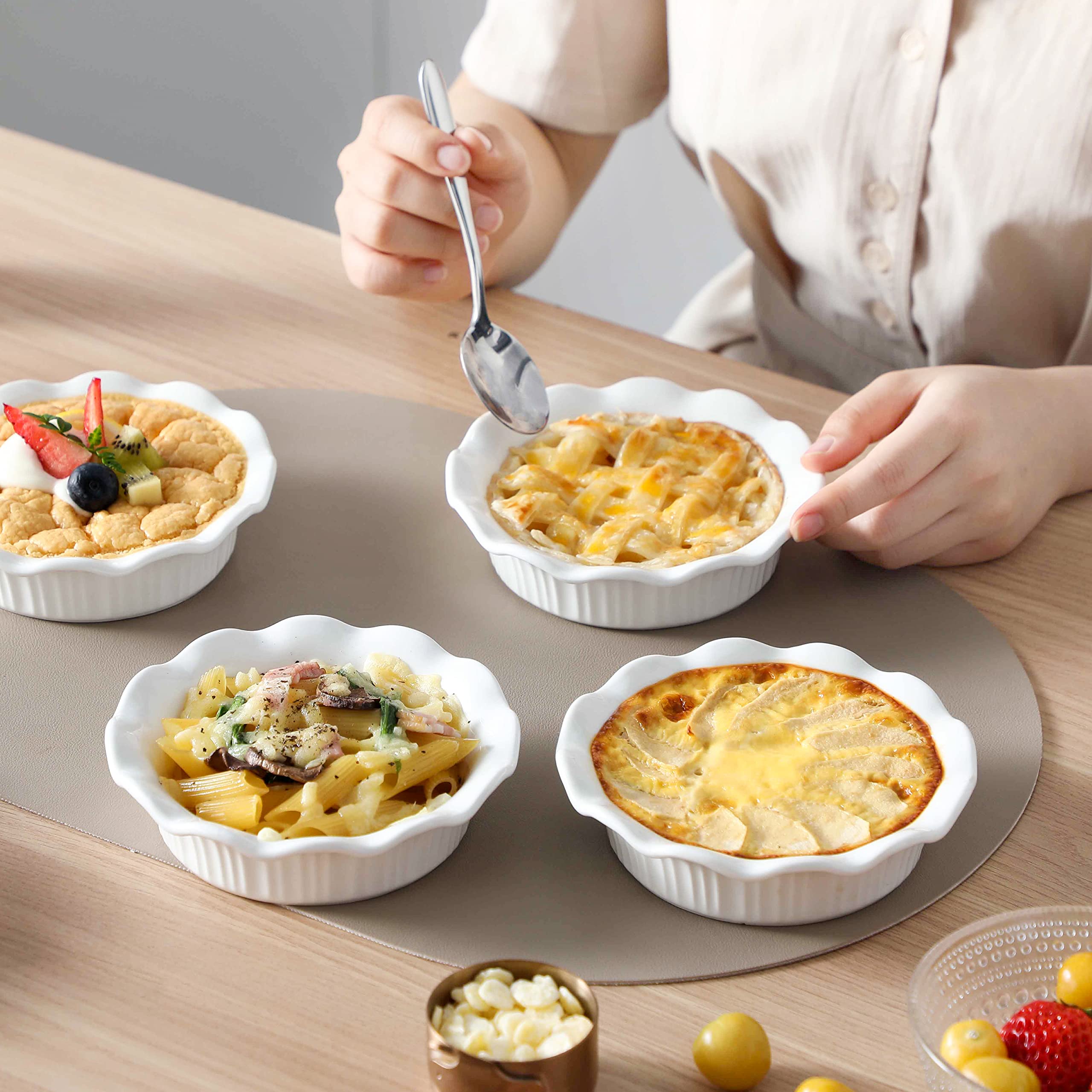 LOVECASA bandejas mini pie cerámica apilables optimizan almacenamiento en cocina.