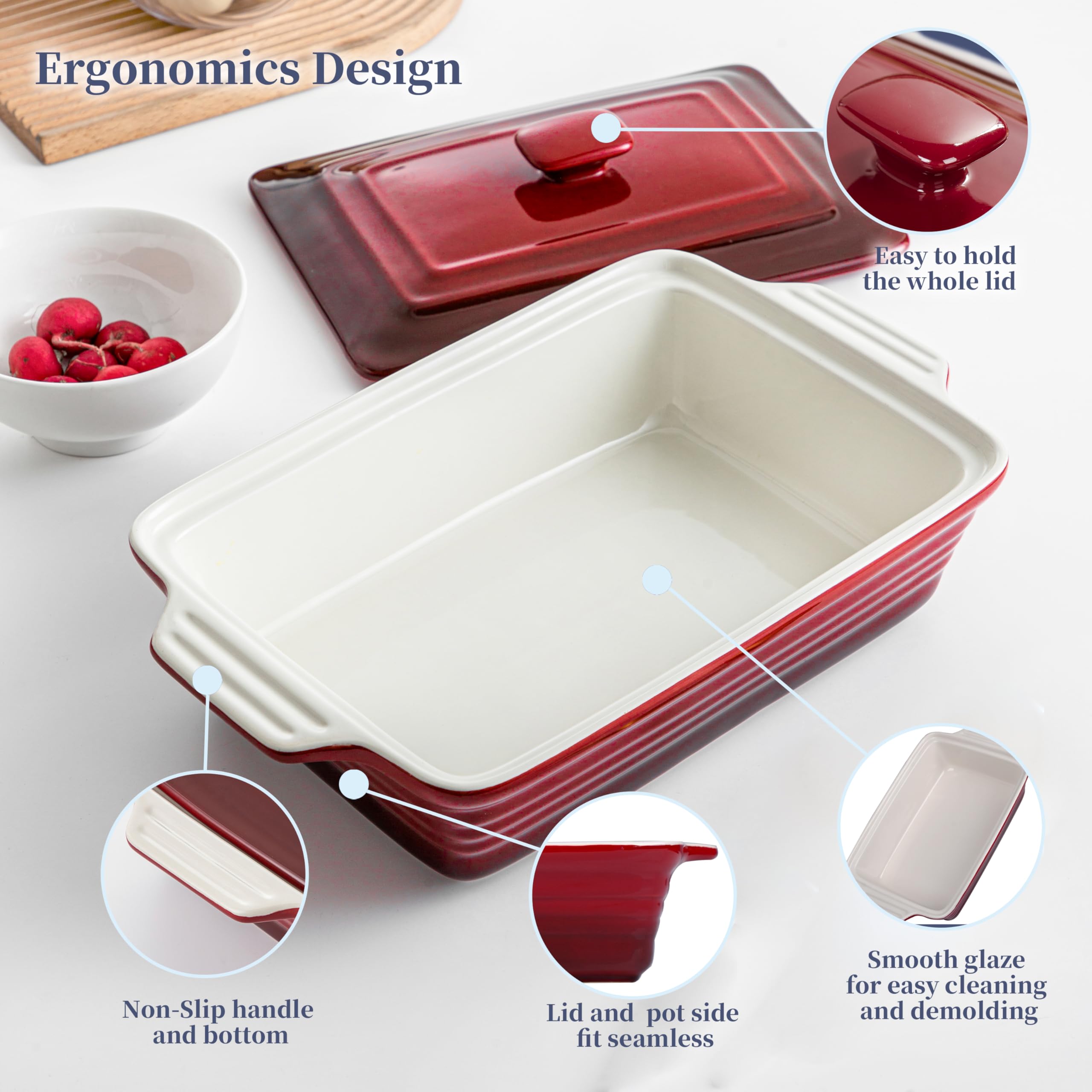 LOVECASA apta para horno, microondas y lavavajillas para conveniencia diaria.