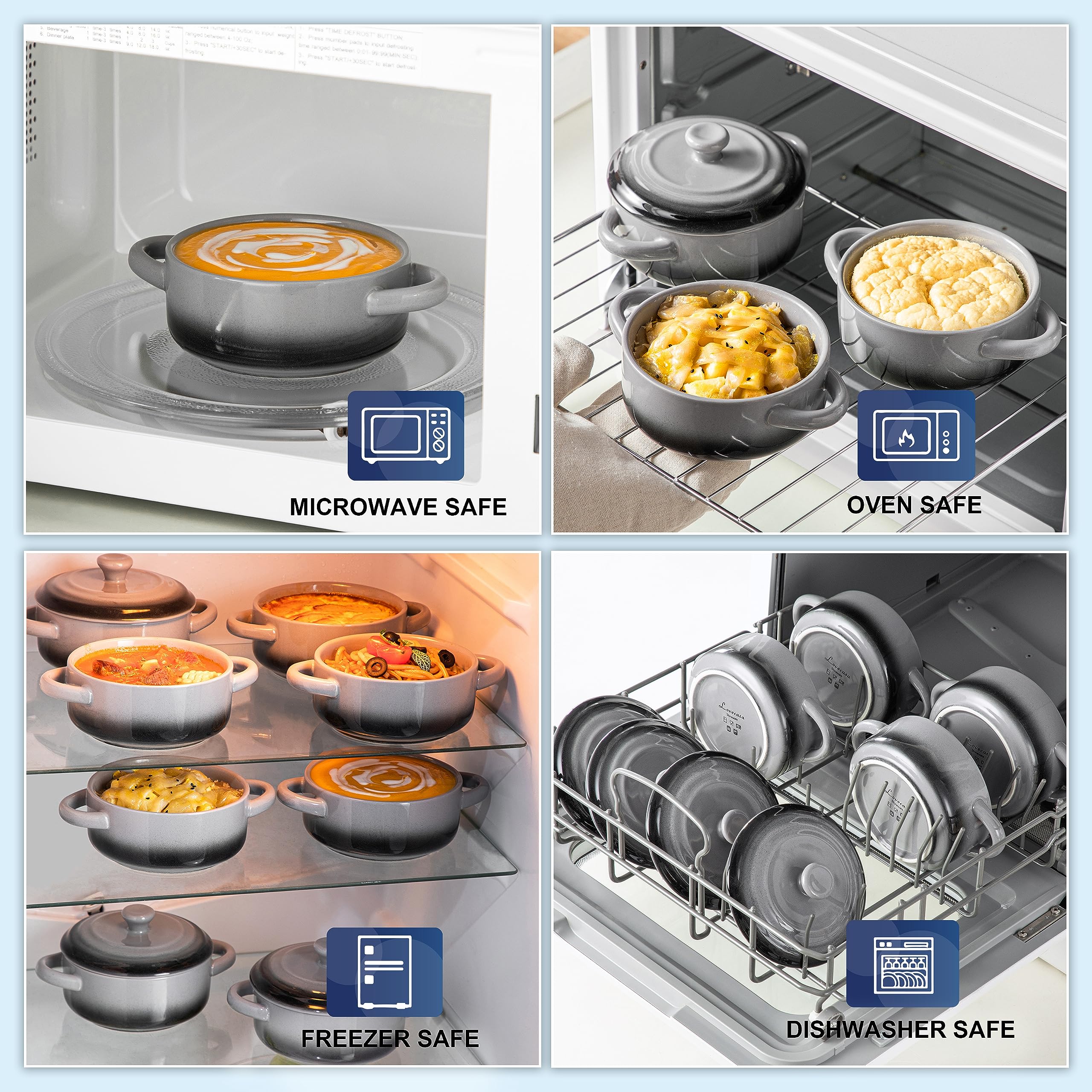 LOVECASA cocotte apilable, ahorro de espacio en cocina y almacenamiento seguro