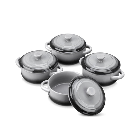 LOVECASA mini cocotte con tapa para horno, porción individual lista para servir