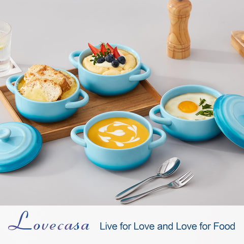 LOVECASA cocotte individual con mango cómodo para transportar.