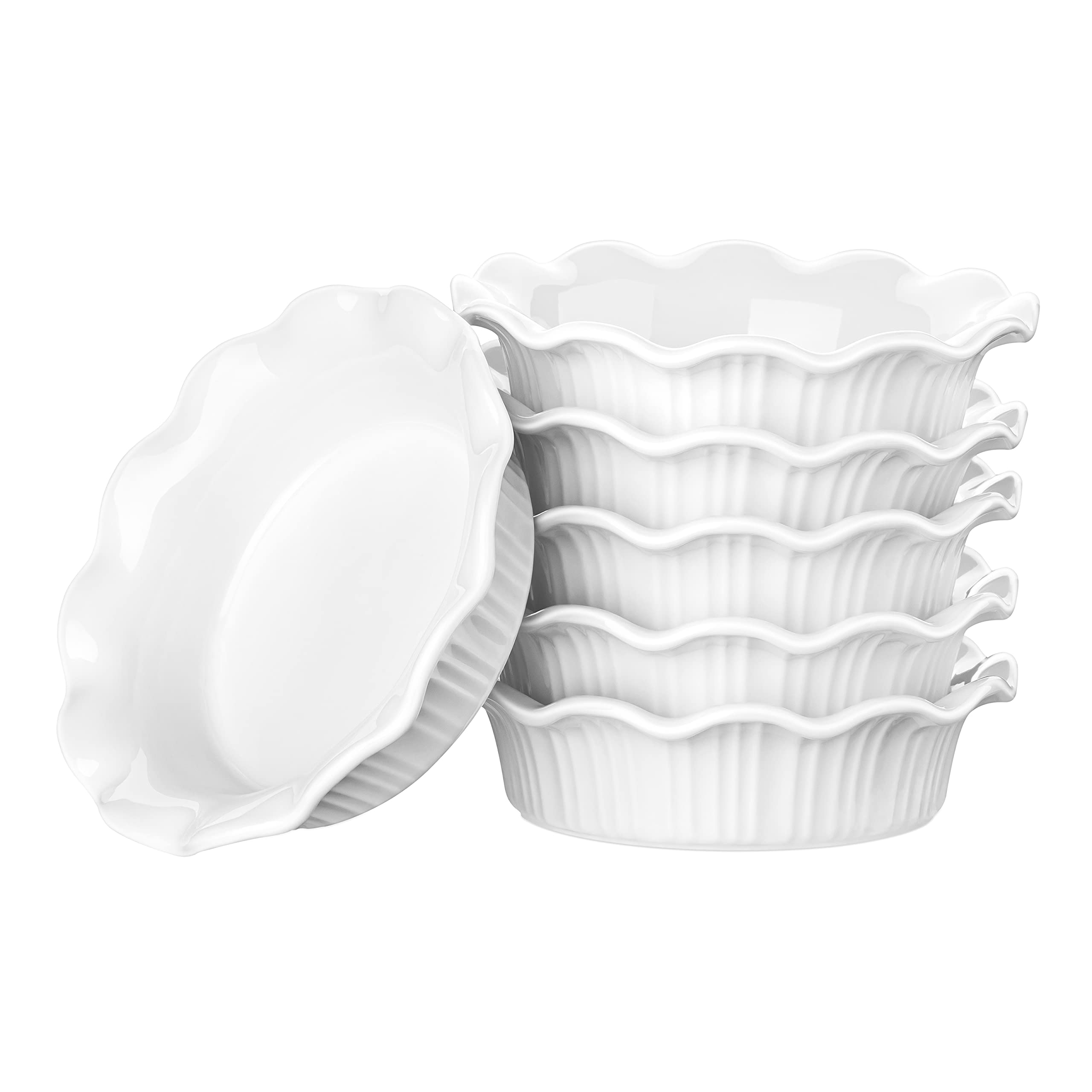 LOVECASA mini pie de cerámica con borde fruncido para porciones atractivas.