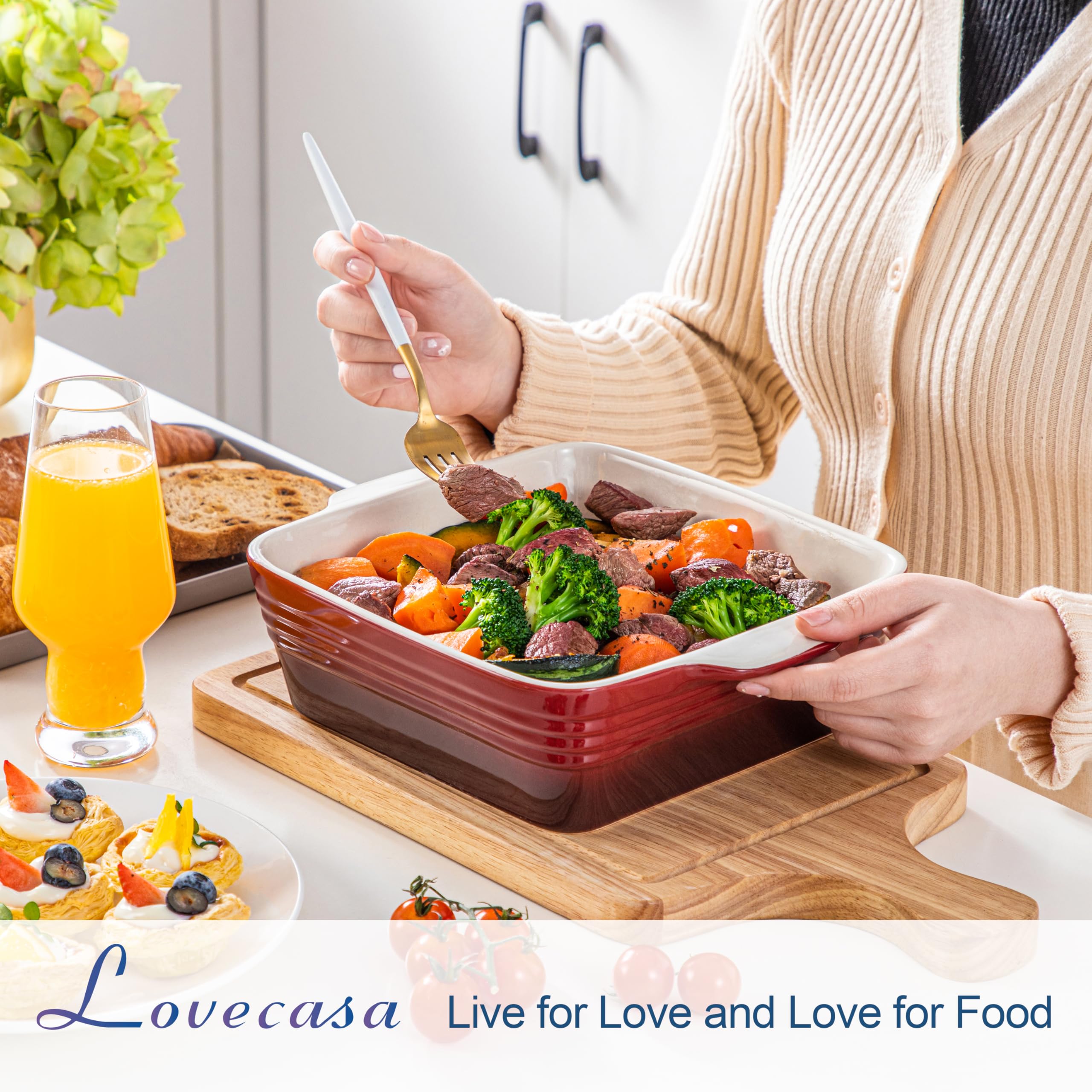 LOVECASA superficie antiadherente, fácil de limpiar tras hornear.