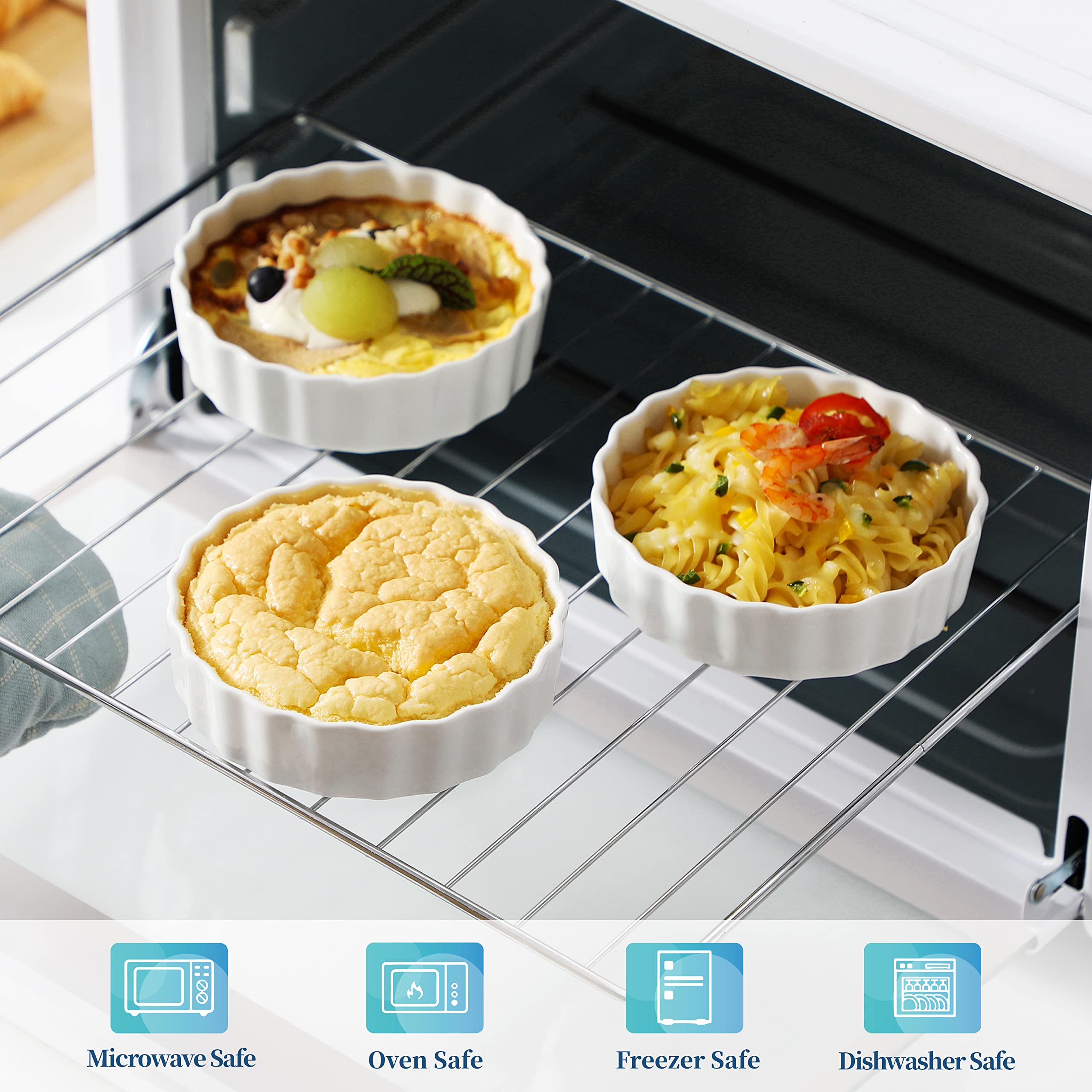 LOVECASA ramekins multisuperficie para horno, microondas y lavavajillas, uso diario.