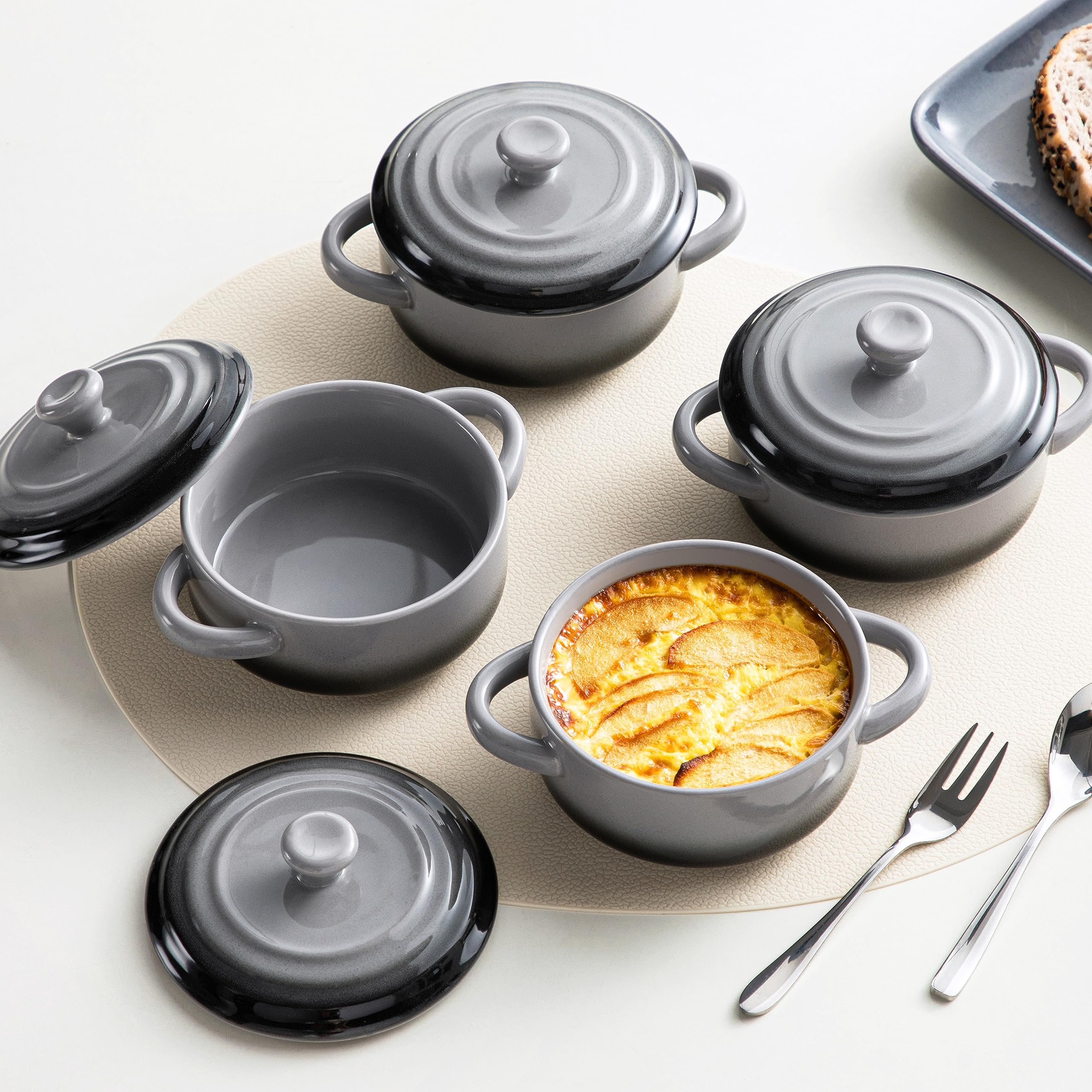 LOVECASA set de 4 cocottes, perfecto para comidas en porciones individuales