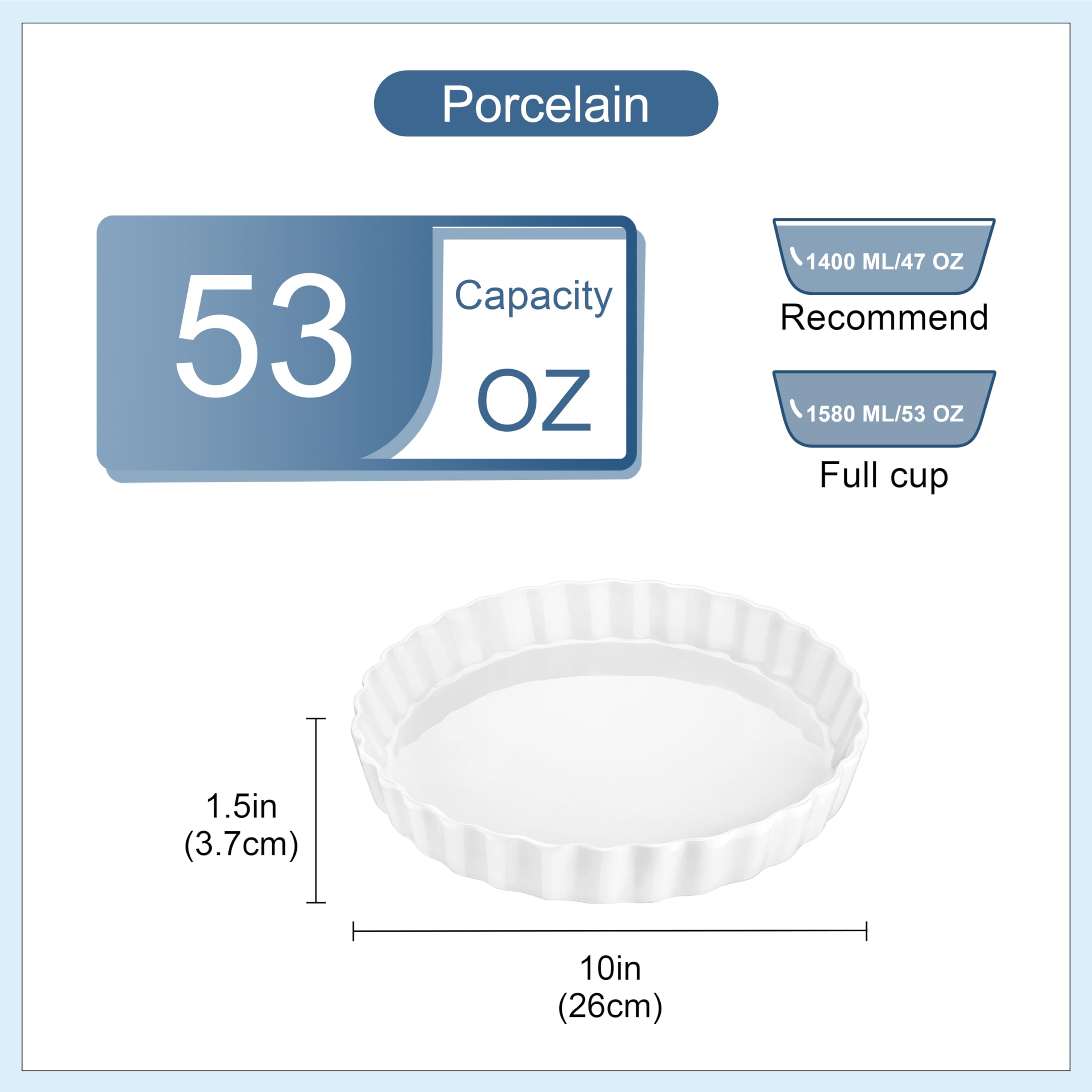 LOVECASA set-moldes-pie-porcelana-dos-piezas ideal para hornear varias porciones.
