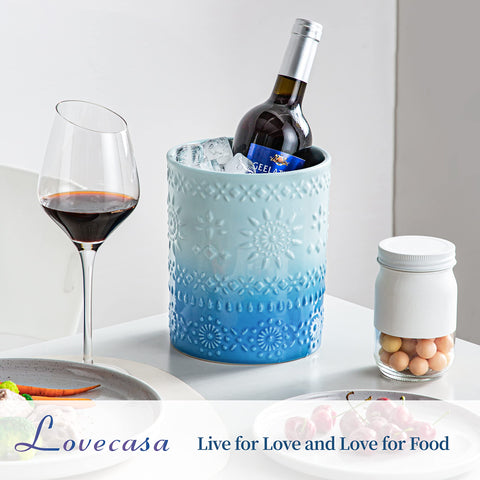 LOVECASA superficie antideslizante cerámica azul, fácil de limpiar tras uso diario.