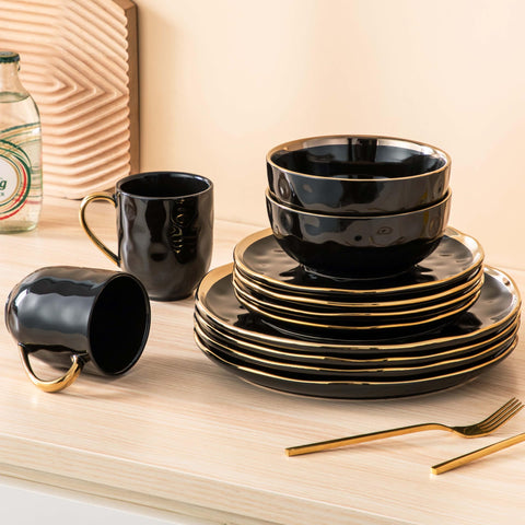 LOVECASA tazas-13oz negro-dorado cómodo para bebidas diarias