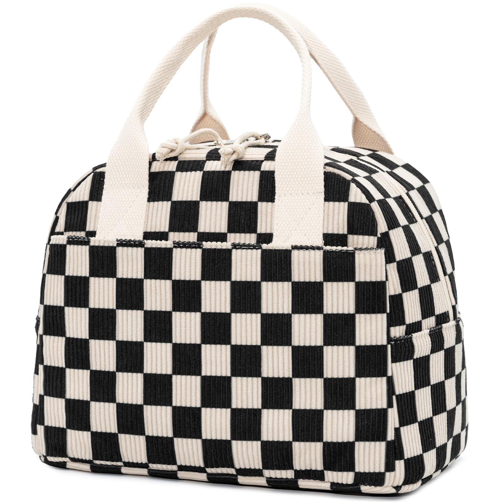 Bolsa LOVELYWIND aislada con cuadros negros mantiene la comida fresca durante la jornada.