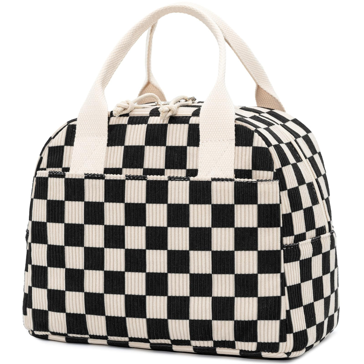 Bolsa LOVELYWIND aislada con cuadros negros mantiene la comida fresca durante la jornada.