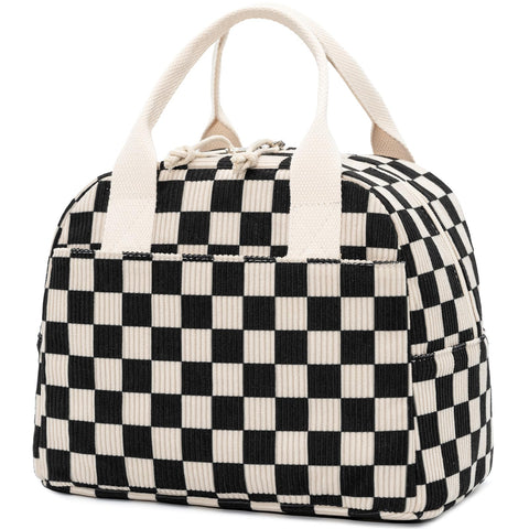 Bolsa LOVELYWIND aislada con cuadros negros mantiene la comida fresca durante la jornada.