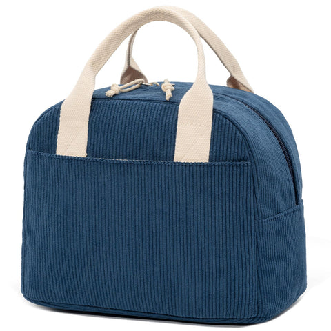 LOVELYWIND bolsa de almuerzo con aislamiento de pana azul marino para trabajo