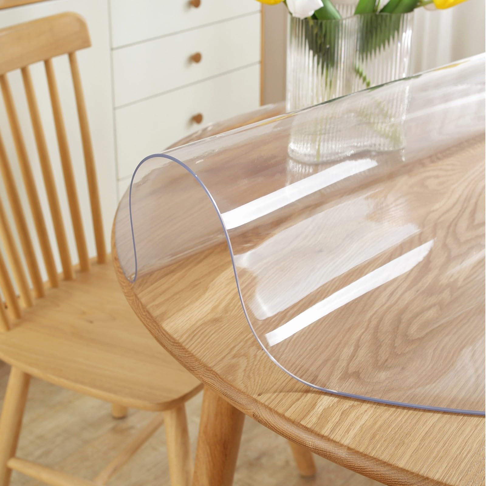 LovePads protector mesa redondo 42 pulgadas, ideal para comidas familiares sin manchas.