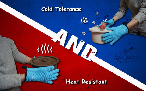 Guantes Loveuing para horno en rojo, diseño ergonómico y protección total.