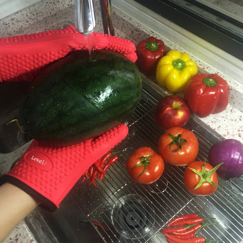 Guantes Loveuing fáciles de limpiar, aptos para lavavajillas y lavado a mano.
