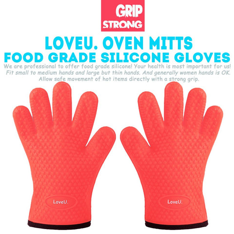 Loveuing guantes de silicona para barbacoa, resistencia al calor y mayor control.