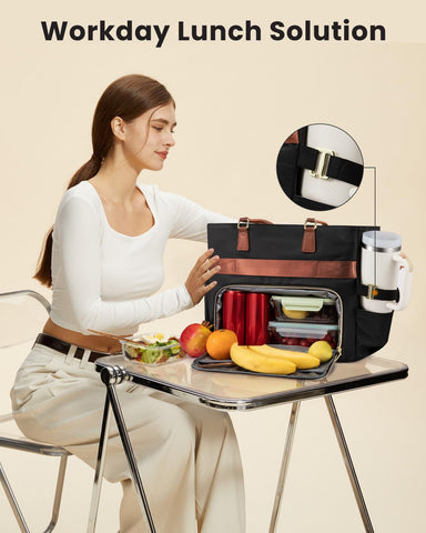 LOVEVOOK bolsa de almuerzo, compartimento aislado mantiene la comida a temperatura adecuada.