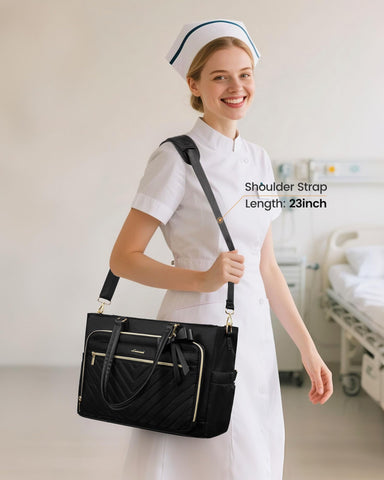 LOVEVOOK diseño acolchado y lazo: bolso versátil para trabajo o universidad