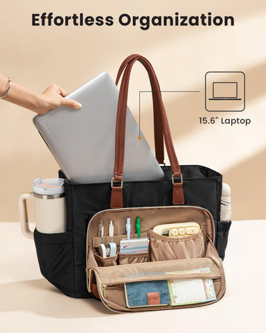 LOVEVOOK Lunch Tote 18 bolsillos para organización de documentos y accesorios