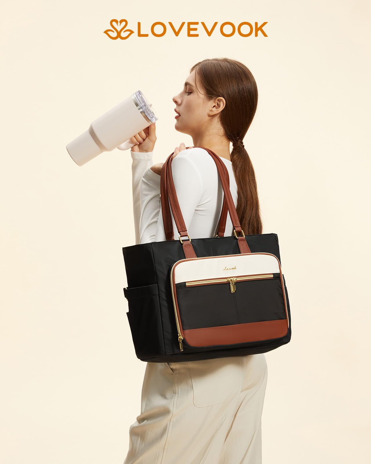 LOVEVOOK Lunch Tote interior con aislamiento para mantener comida caliente o fría