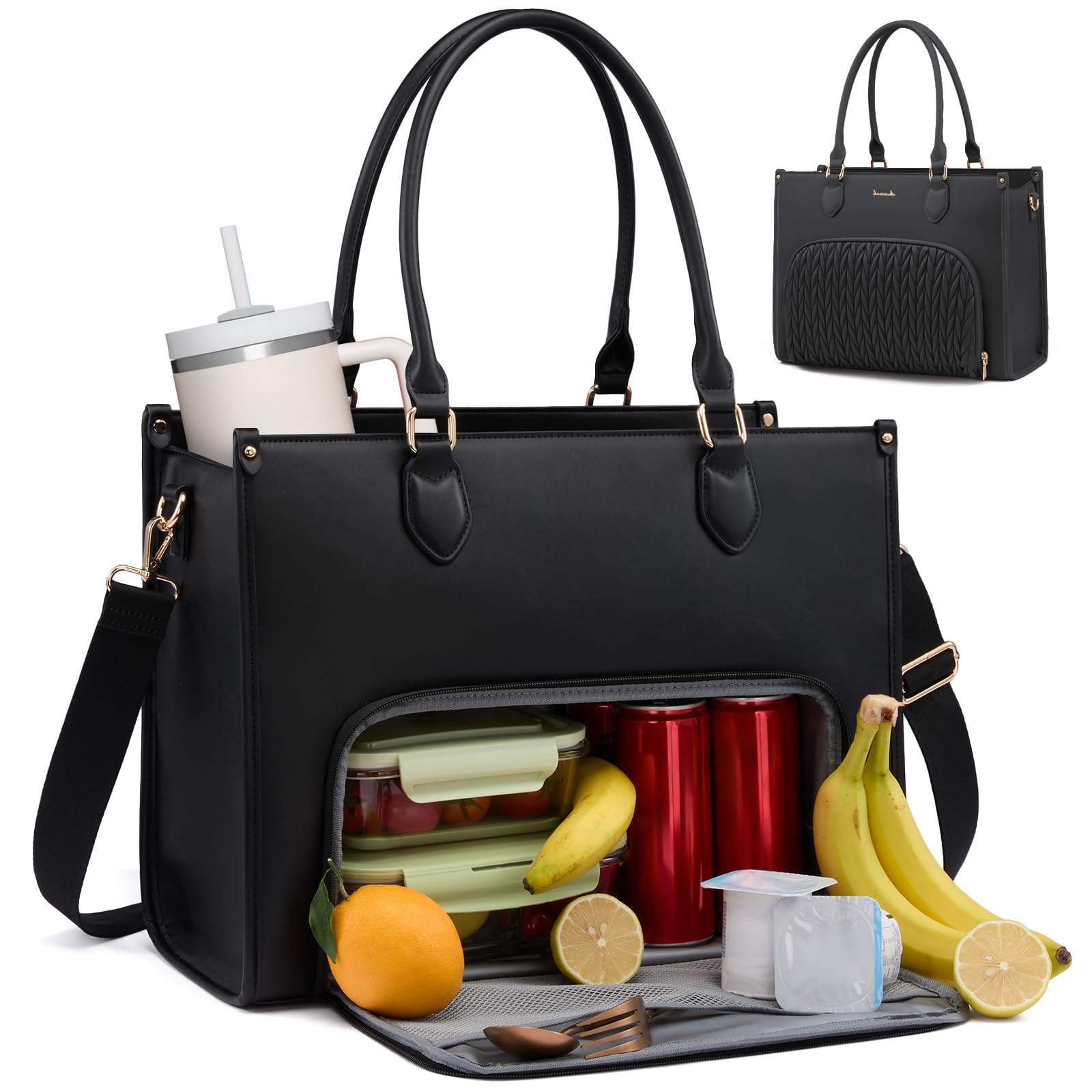 LOVEVOOK bolsa almuerzo 3en1 con compartimento aislado para conservar la comida.