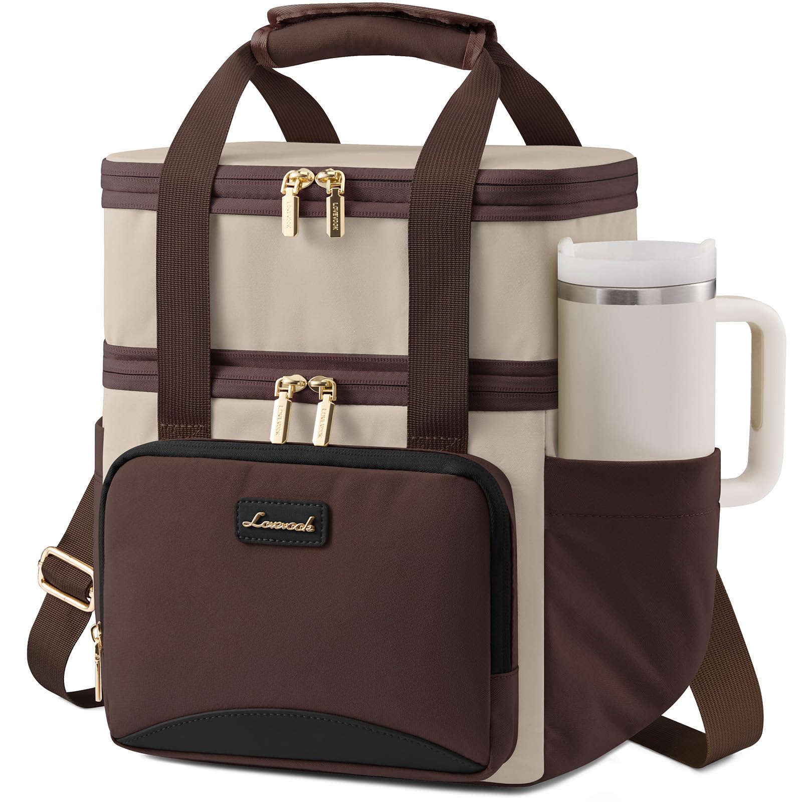 LOVEVOOK bolsa de almuerzo aislada con gran capacidad para comidas y snacks.