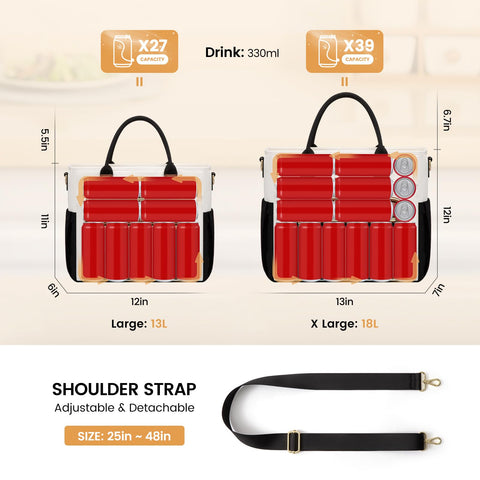 LOVEVOOK bolsa con bolsillos laterales para botellas y bebidas