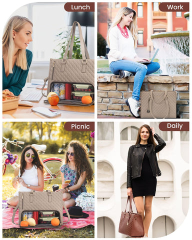 LOVEVOOK Bolsa de Almuerzo Espacio Portátil: caben portátil y accesorios para el día.