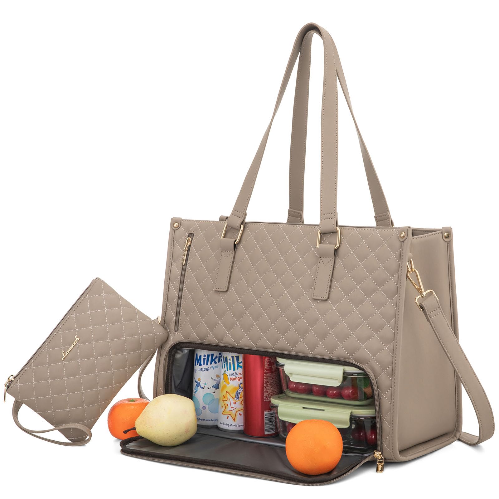 LOVEVOOK Bolsa de Almuerzo Frontal: diseño elegante y amplio para uso diario.