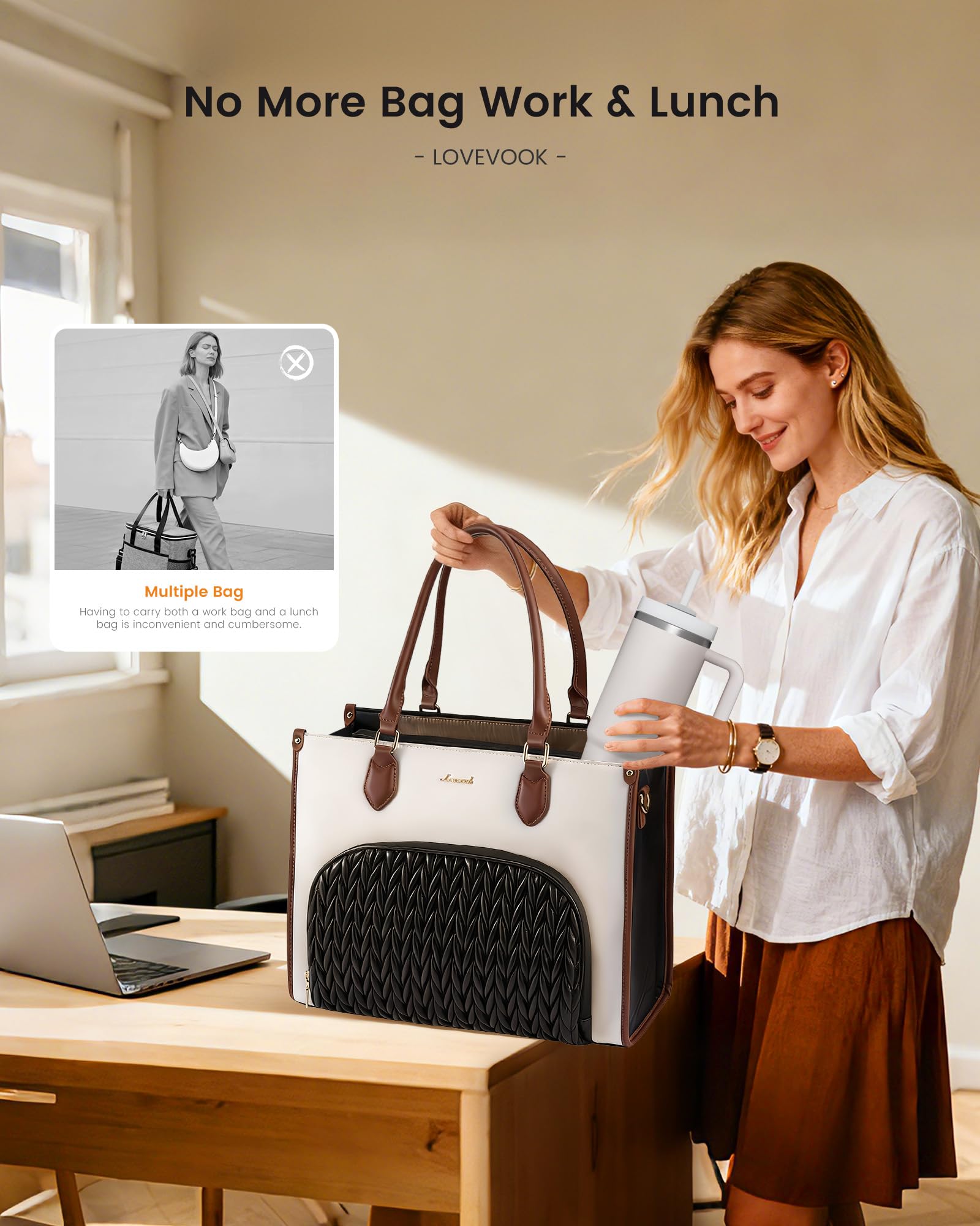 LOVEVOOK Bolsa de almuerzo Interior Portátil: protege portátil de 15.6 pulgadas.