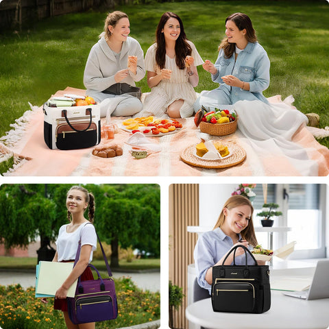 LOVEVOOK bolsa de almuerzo con mango reforzado y cierre resistente para uso diario