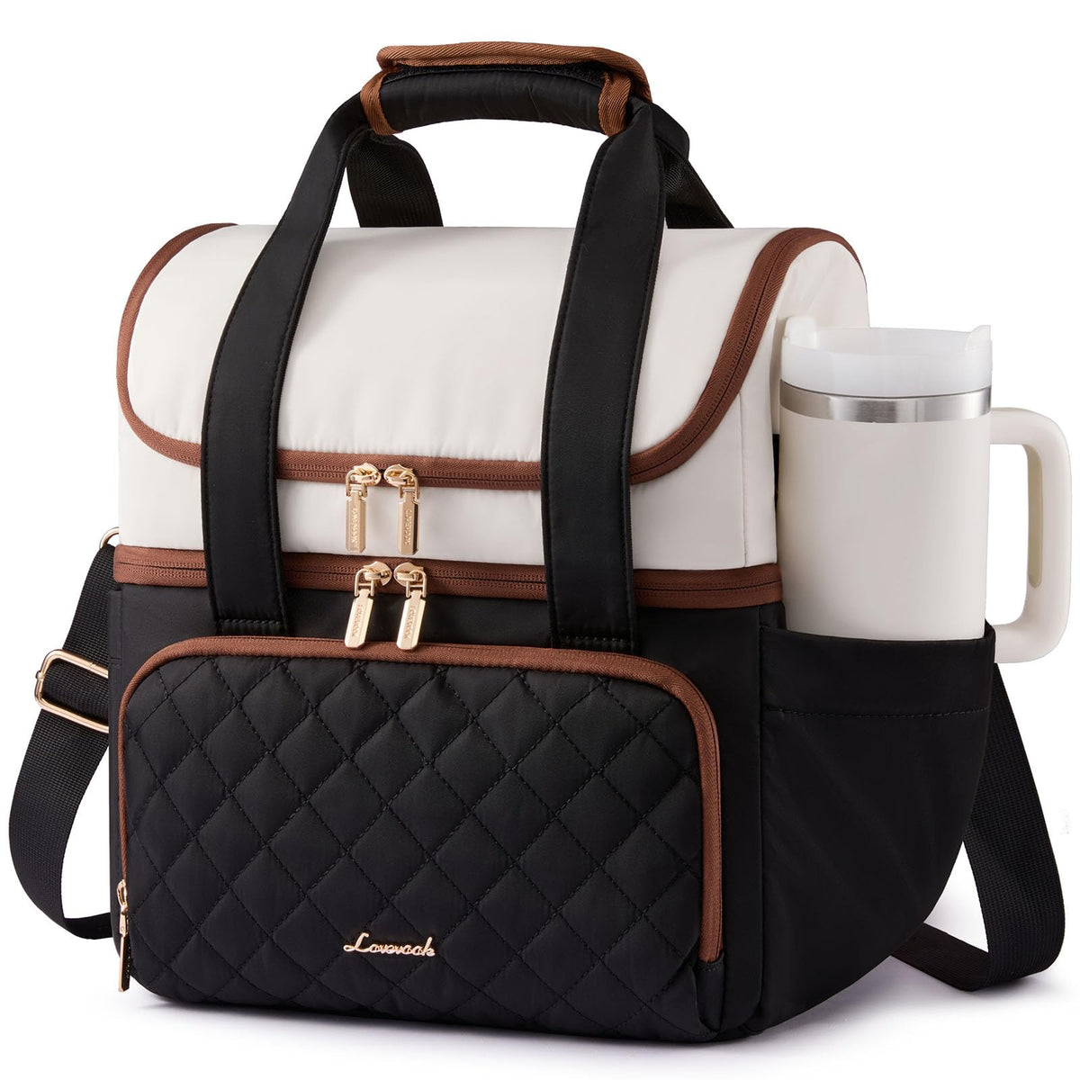 LOVEVOOK bolsa de almuerzo para mujer con apertura en U para acceso rápido.