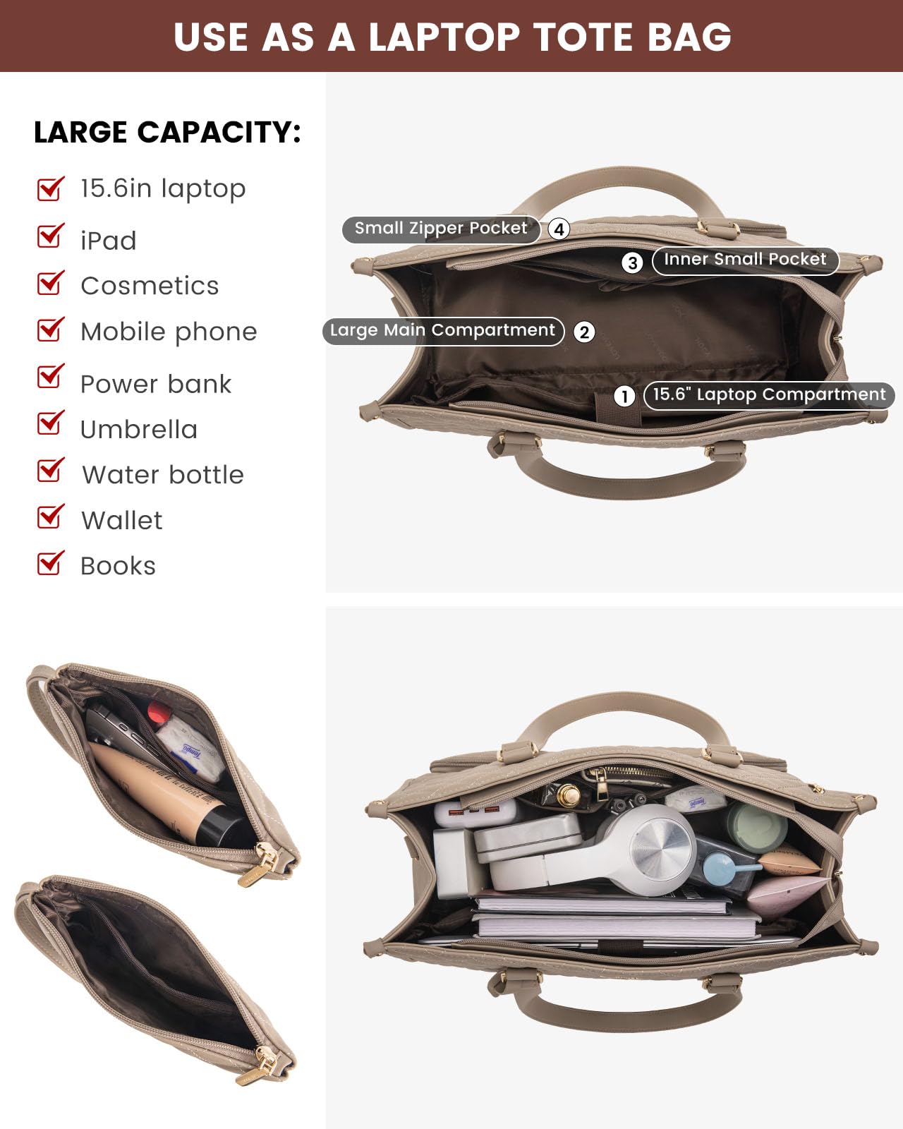 LOVEVOOK Cartera Incluida: monedero compacto para efectivo y tarjetas.