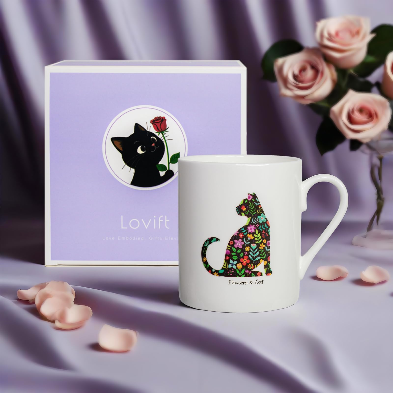 Lovift taza de doce onzas, ideal para café o té matutino.