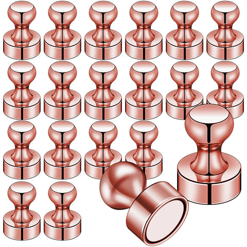 Imanes LOVIMAG para nevera en dorado rosado, ideales para sujetar notas y recordatorios.